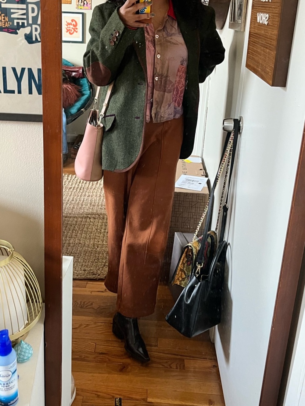 UO Grace Knit Trousers in Rust